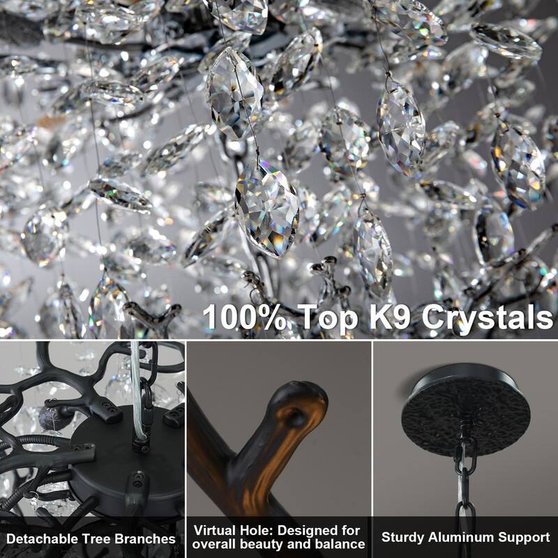 KAYLA Crystal Dimmable LED Tiered Chandelier - 118in