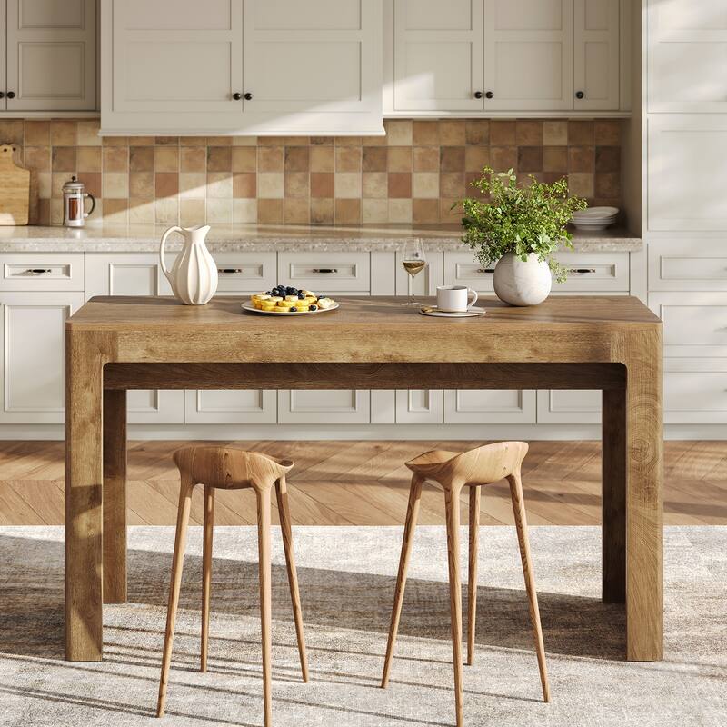 63" Long Bar Table for Kitchen, Dining Room, Wooden Counter Height Bar Table