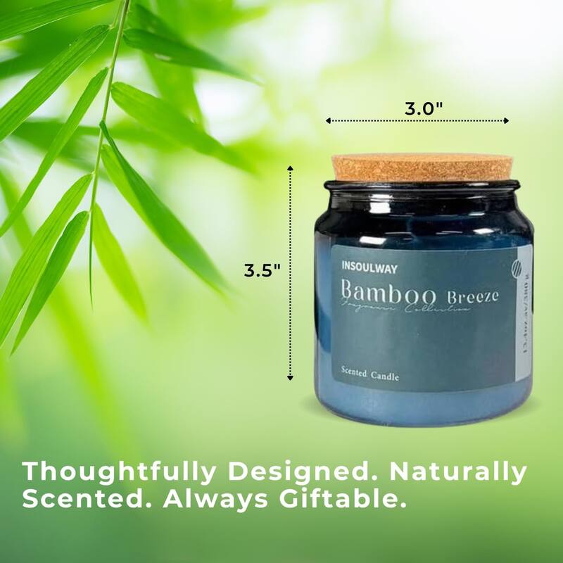 3 Oz Beachy Scented Candle Set of 2 in Blue Glass by Aria Home