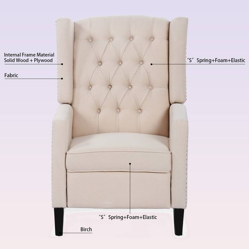Modern Manual Wing Chair Recliner For Living Room