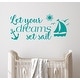 preview thumbnail 9 of 12, Wall Decal Let Your Dreams Set Sail Nursery Decor. 13 tall x 30 wide inches - Teal