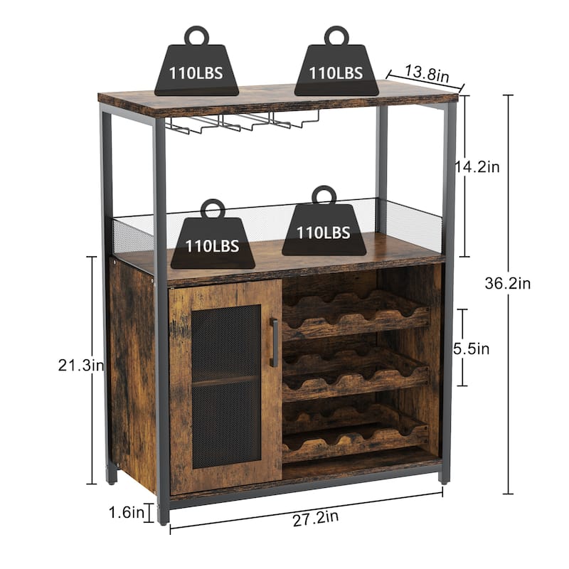 Modern Wine Bar Cabinet with Glass Holder