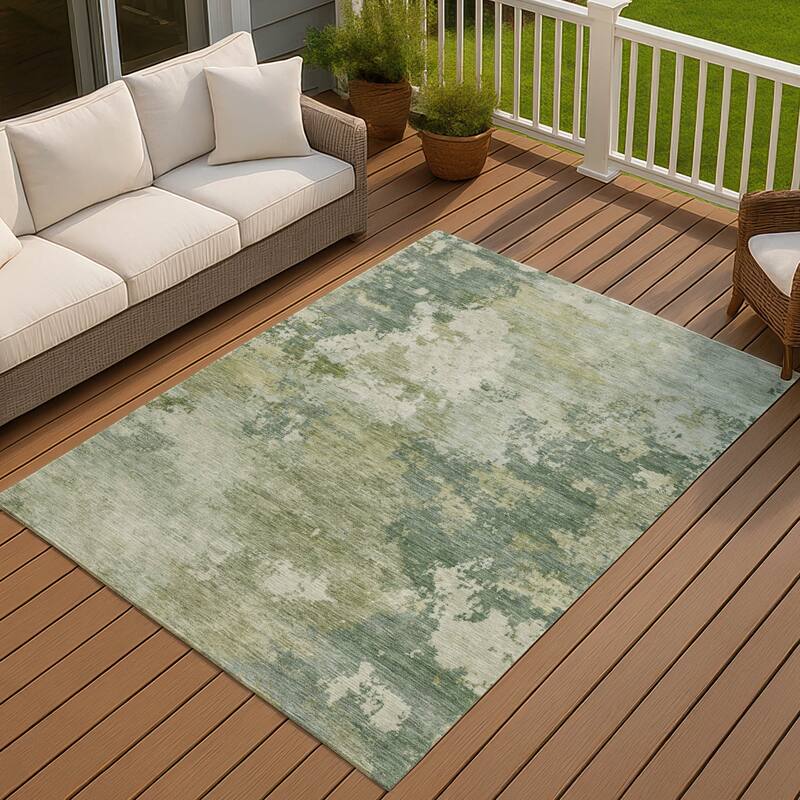 Machine Washable Indoor/ Outdoor Modern Contemporary Chantille Rug - Fern - 2'6" x 3'10"