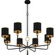 preview thumbnail 4 of 7, Lockery 8-Light Matte Black Chandelier