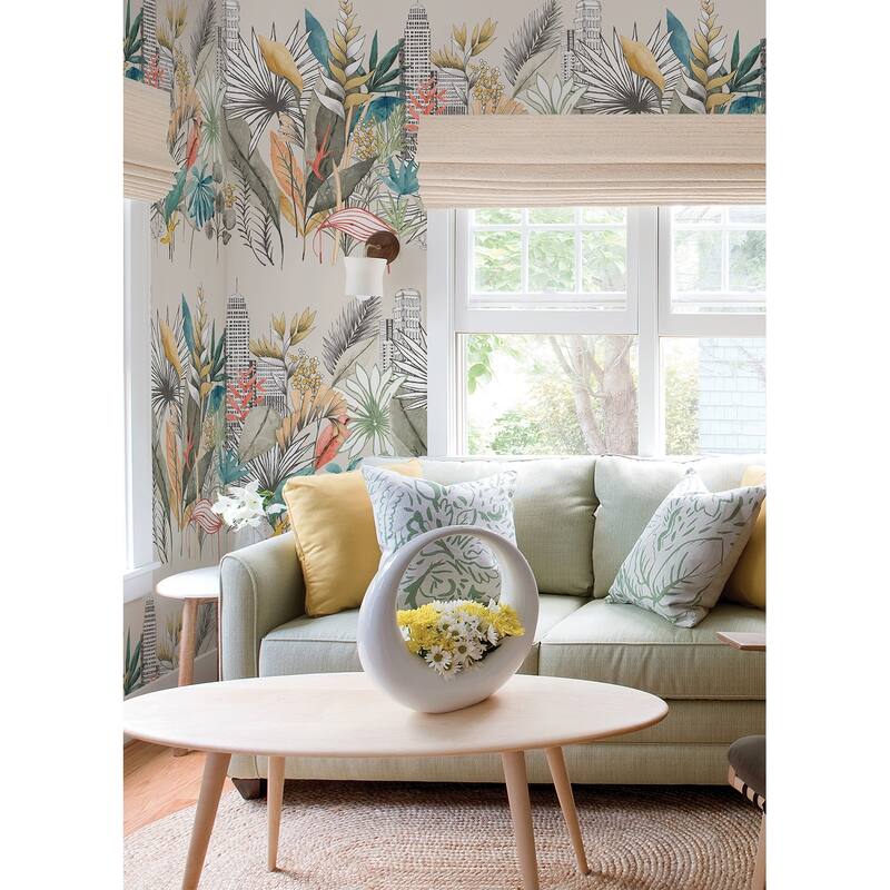 Sierra Neutral Urban Tropic Wallpaper