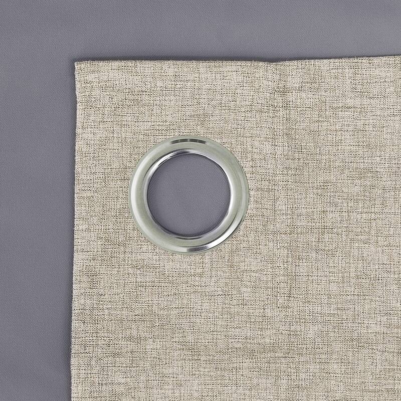 Deconovo Faux Linen Total Blackout with Coating Curtains (2 Panel)
