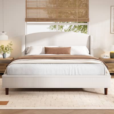 Christopher Knight Home - Monroe Wingback Upholstered King Size Platform Bed
