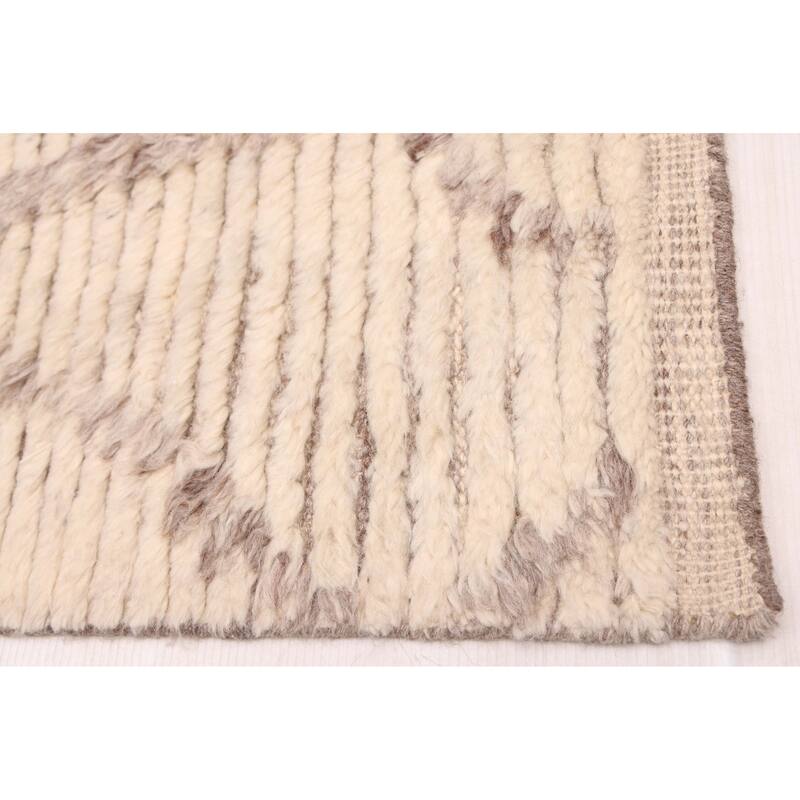 ECARPETGALLERY Hand-knotted Looma Cream Wool Rug - 8'1 x 10'0