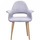 preview thumbnail 53 of 71, Organic Upholstered Fabric Modern Armchair with Natural Wooden Legs for Dining Room Office or Accent Lounge Side Chair