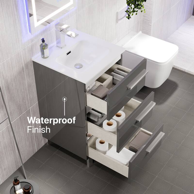 Eviva Deluxe 20"W x 18"D Vanity with White Porcelain Integrated Sink