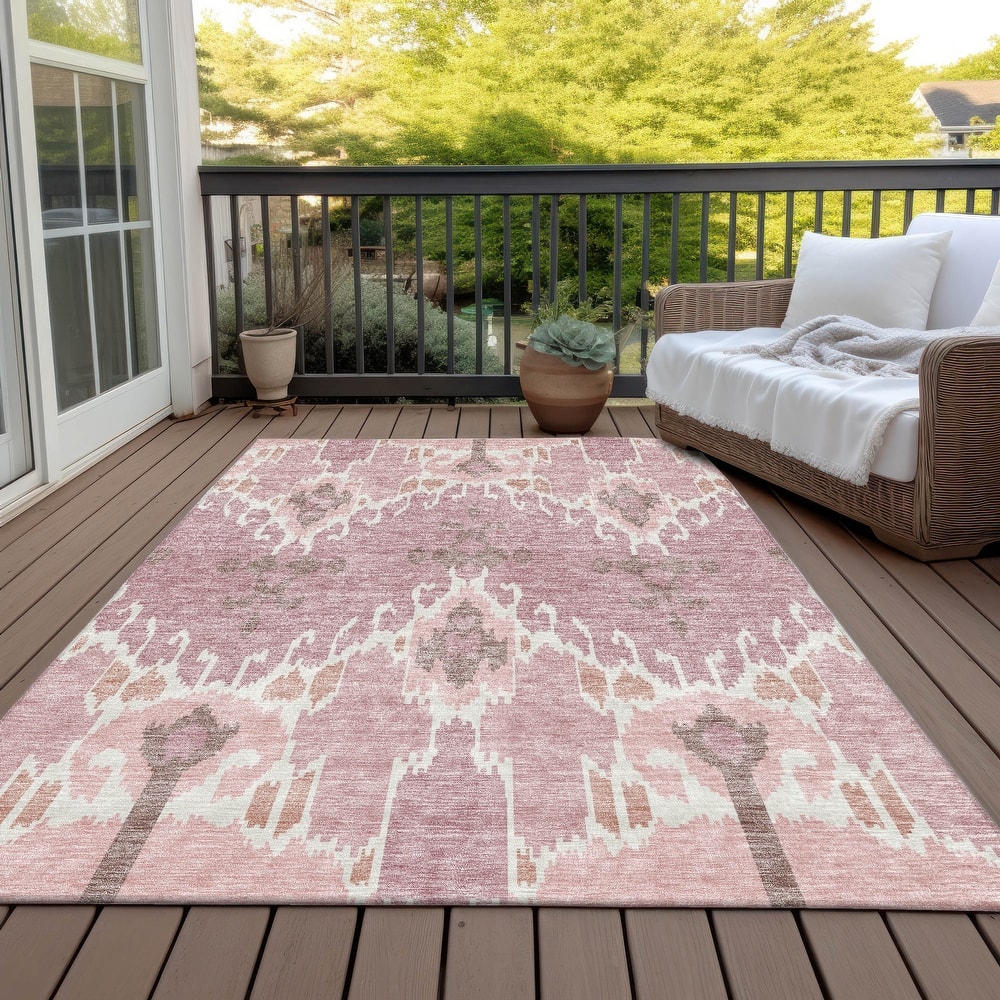 Machine Washable Indoor/ Outdoor Chantille Boho Global Rug