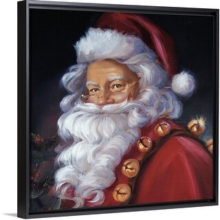 Shop Santa Portrait Black Float Frame Canvas Art Overstock