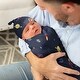 preview thumbnail 3 of 4, Space Galaxy Collection Boy Baby Cocoon and Beanie Hat Sleep Sack - 2pc Set - Navy Blue Planets Star and Moon Rocket Ship