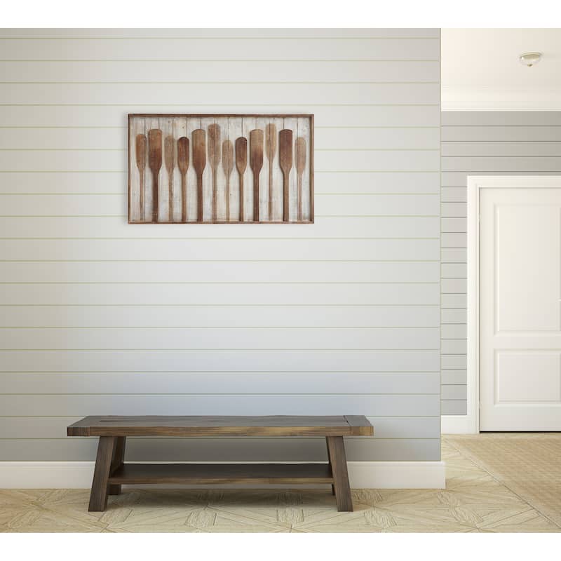 Wood Framed Wall Decor with Raised Paddles - 47.25" x 28"