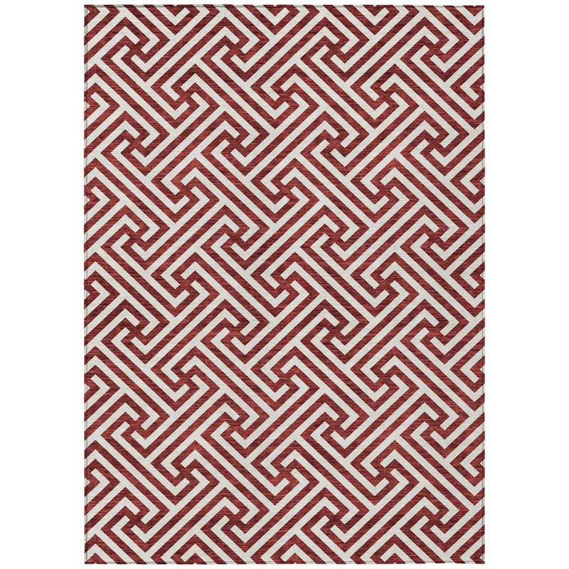 HomeRoots Geometric Transitional Rectangle Outdoor Rug