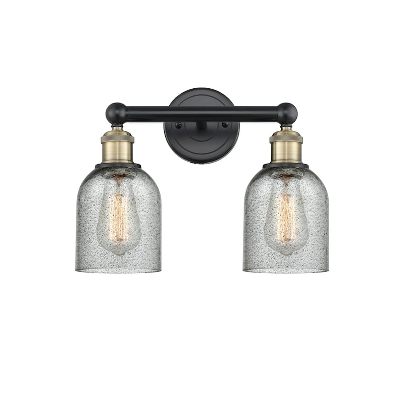 Innovations Lighting 616-2W-12-14 Caledonia Vanity Caledonia 2 Light - Black Antique Brass / Charcoal
