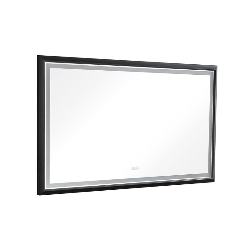 Modern LED Lighted Bathroom Mirror Waterproof Wall Mounted Vanity Mirror with Touch Sensor
