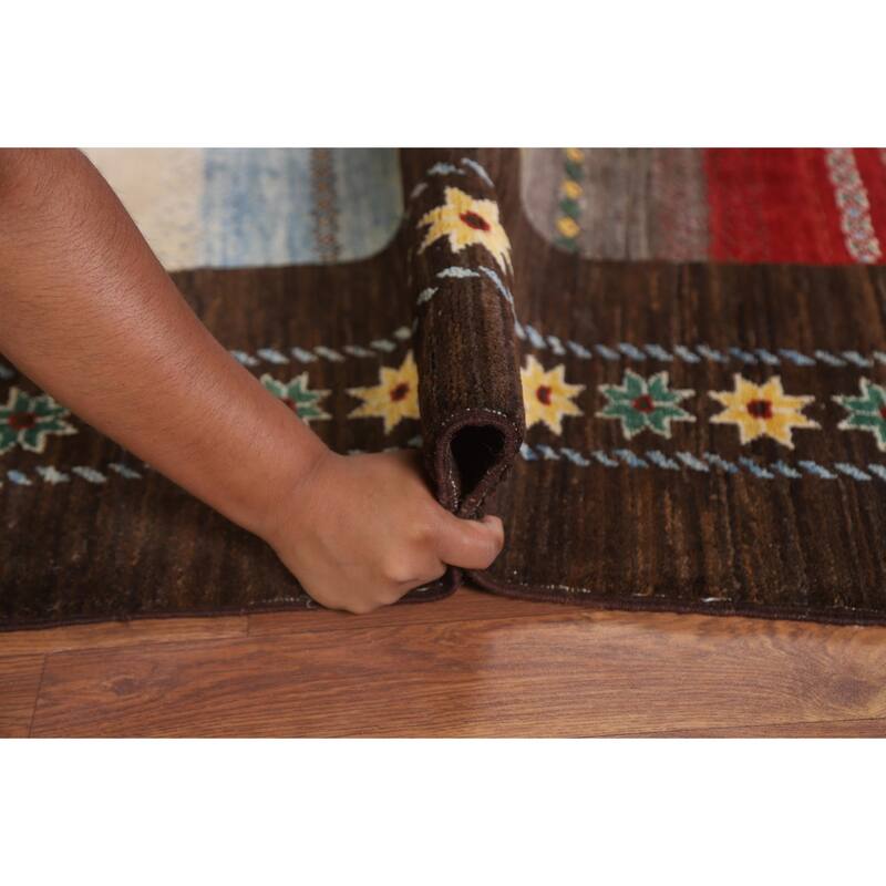 Gabbeh Kashkoli Oriental Area Rug Hand-knotted Wool Carpet - 6'5" x 8'3"