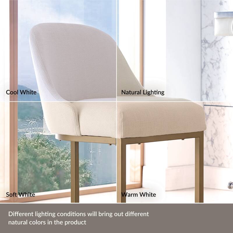 Leick Home Upholstered Barrelback Counter Stool with Metal Base