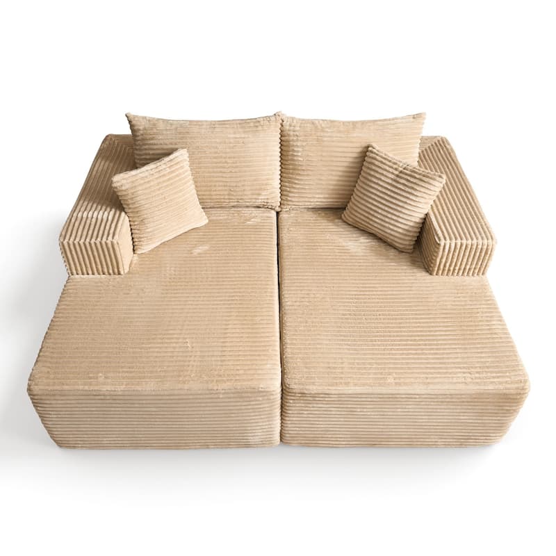 OVIOS Plush Sponge Double Chaise Lounge Sofa