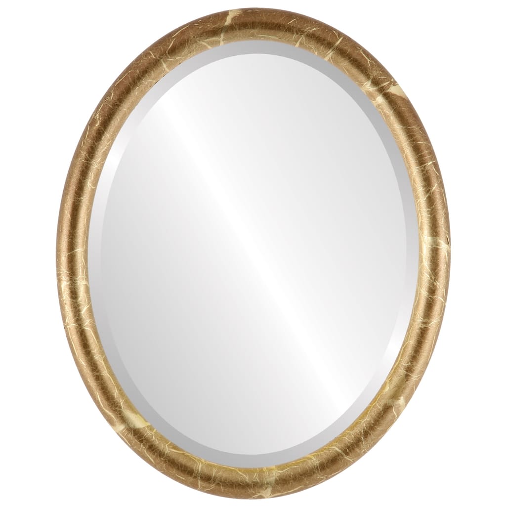 Pasadena Framed Oval Mirror in Champagne Gold - Antique Gold