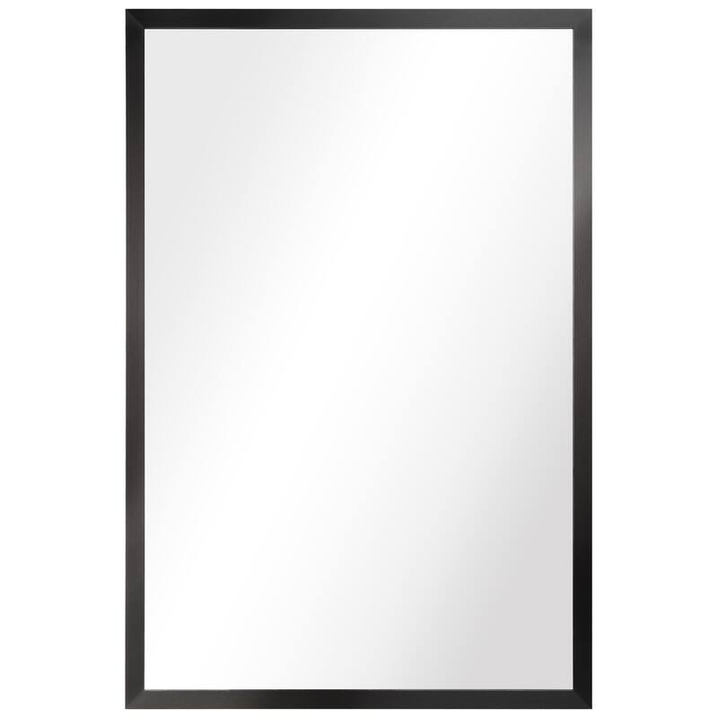 Contempo Stainless Steel Gold Wall Mirror - 24" x 36" - Brushed Black