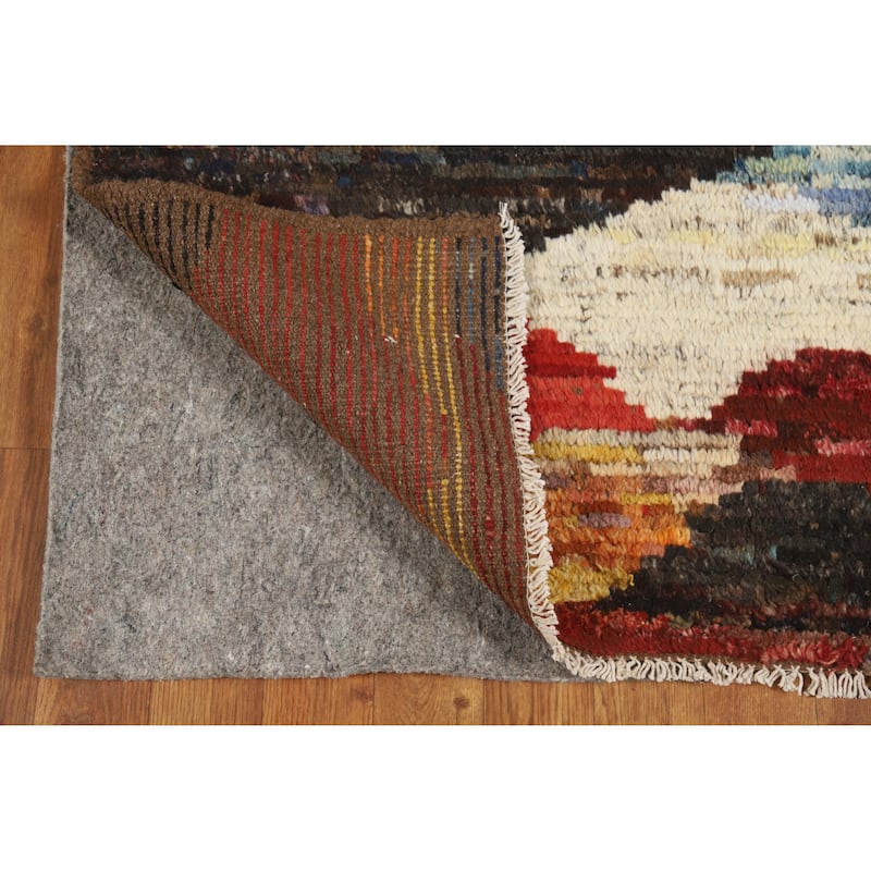 Abstract Moroccan Oriental Rug Handmade Modern Tribal Wool Carpet - 3'8" x 6'9"