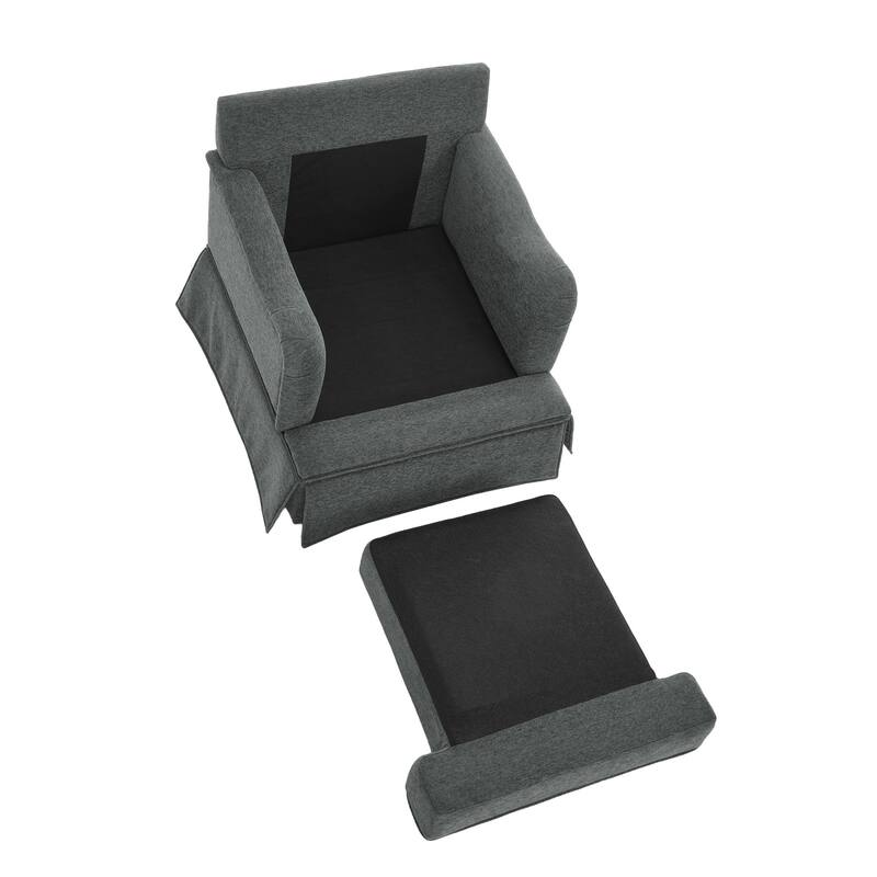 Skirted Swivel Accent Nailhead Barrel Chair