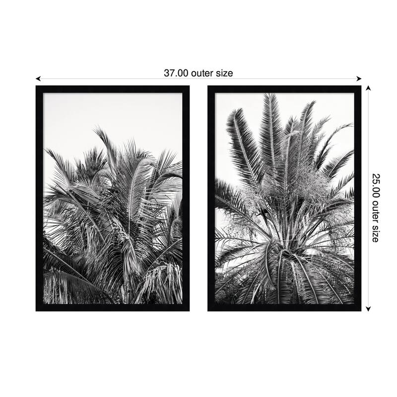Kate and Laurel Palm No. 13 & 15 2 Piece Framed Wall Art Print Set by Alicia Bock