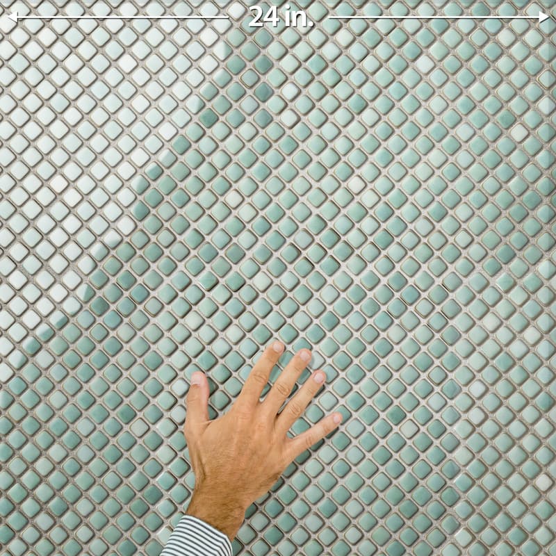 Merola Tile Hudson Diamond Mint Green 12-1/4" x 12-3/8" Porcelain Floor and Wall Tile