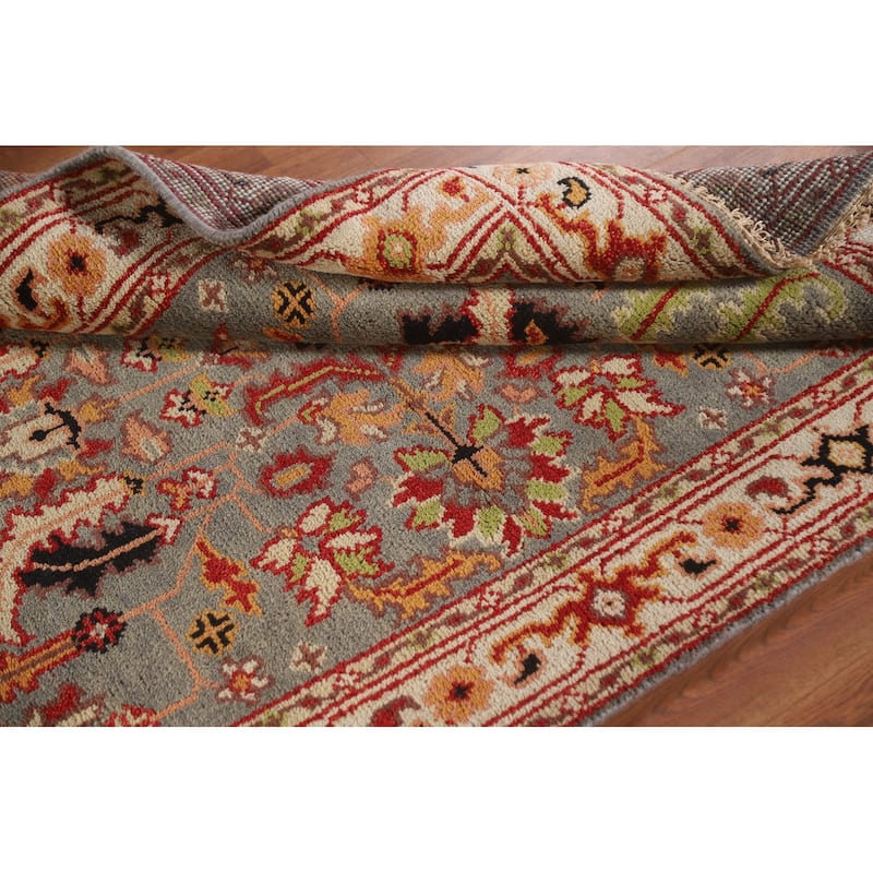 Floral Heriz Serapi Indian Rug Handmade Wool Carpet - 4'2"x 5'11"