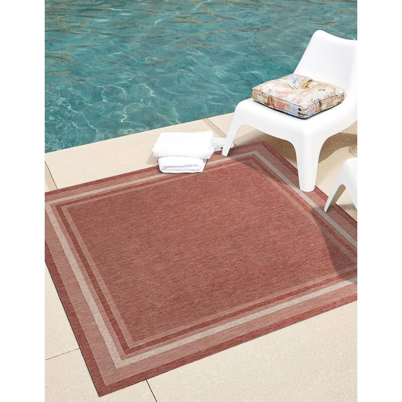 Outdoor Dimension Collection Area Rug - Rust Red - 13' Square