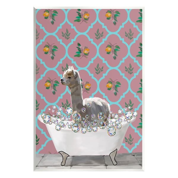 slide 2 of 6, Stupell Bathing Llama in Bathroom Wall Plaque Art Design by Amelia Noyes 10 x 15