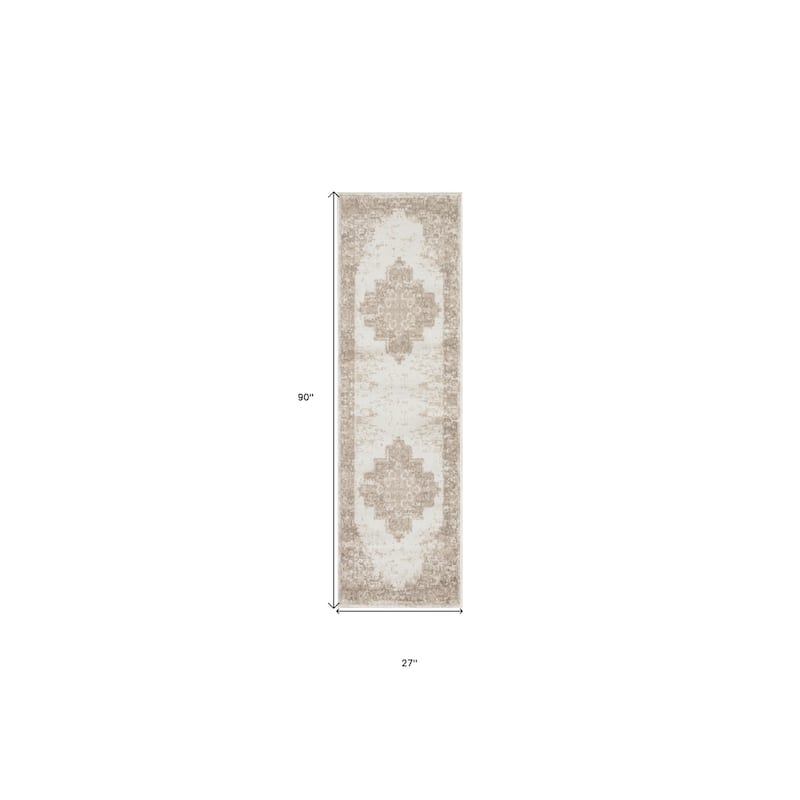 Lulud Power Loomed Distressed Area Rug By HomeRoots - 90' X '27' X '0.5