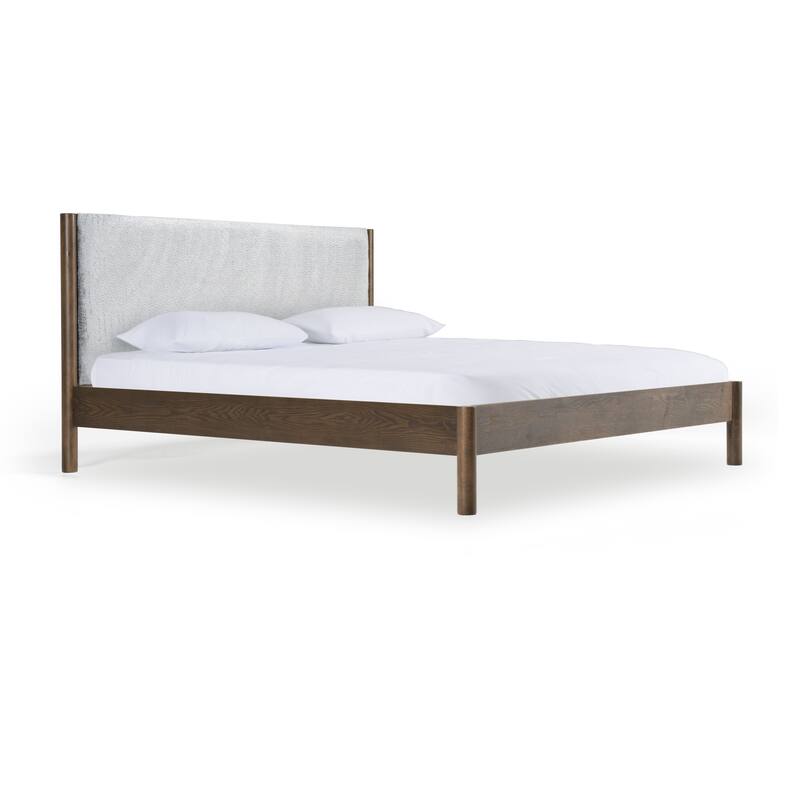 Modrest Carolina Modern Grey Fabric & Wenge Bed