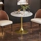 preview thumbnail 21 of 27, Kitchen Dining Table Marble Tabletop Round Modern Sintered Stone Bar Bistro Table Glossy White