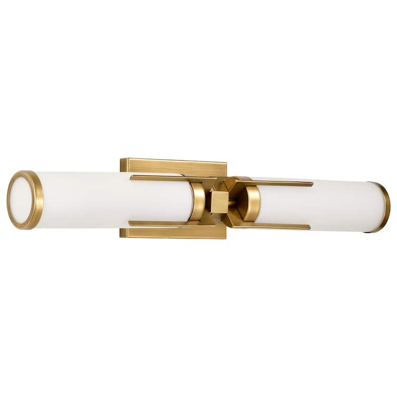 Roselle 2 Light Vanity Natural Brass with White Glass - Natural Brass