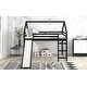 preview thumbnail 3 of 7, Espresso Full Size Elegant Solid Pine Wood Loft Bed with Slide, Guard Rails, House Shaped Roof, Sturdy Frame
