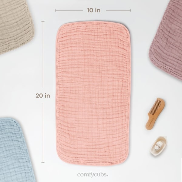 dimension image slide 7 of 21, Muslin Burp Cloths Large 100% Cotton by Comfy Cubs