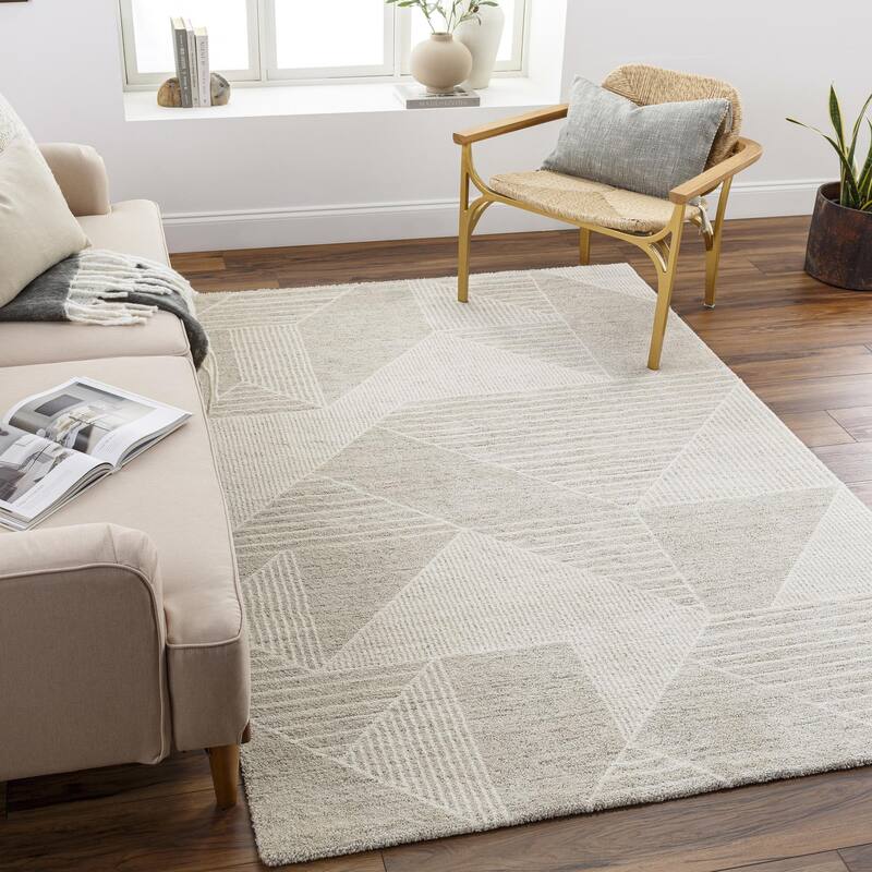 Wanda Modern & Contemporary Area Rug - Gray/Taupe - 6' 7" x 9' 6"