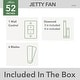 preview thumbnail 8 of 25, Hunter 52" Jetty Outdoor Ceiling Fan with Wall Control and Wet-Rated