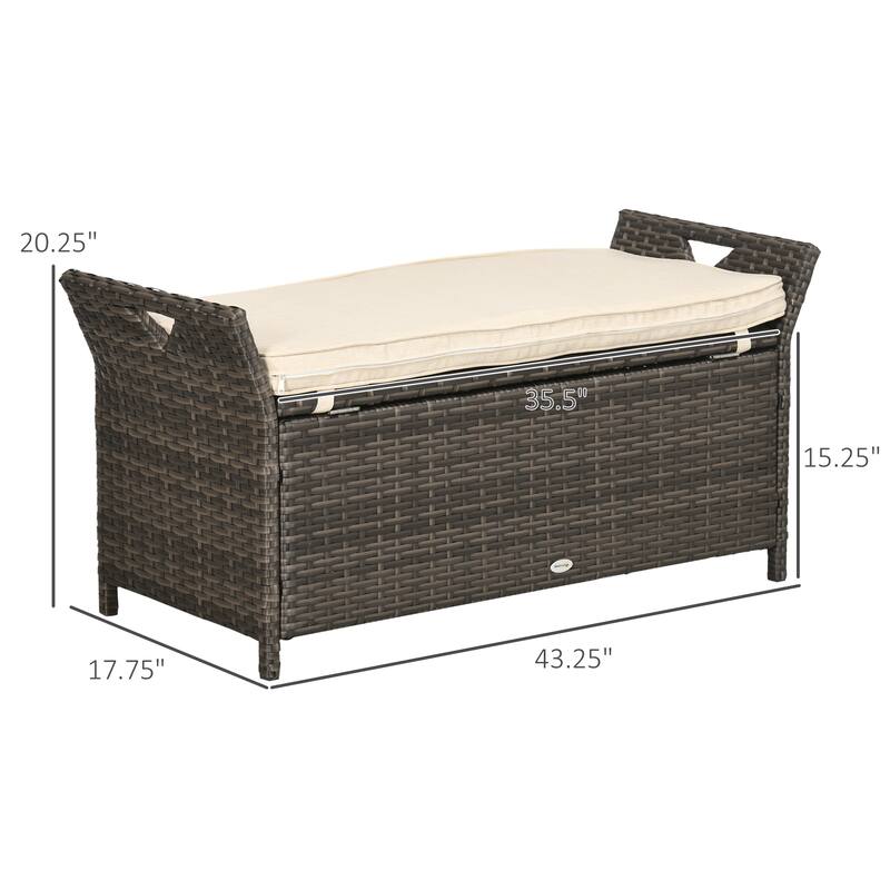 Simple Storage Bench with Rattan Decoration Entryway Bench, Upholstered Seat Window Bench Decorative Bench with Handles