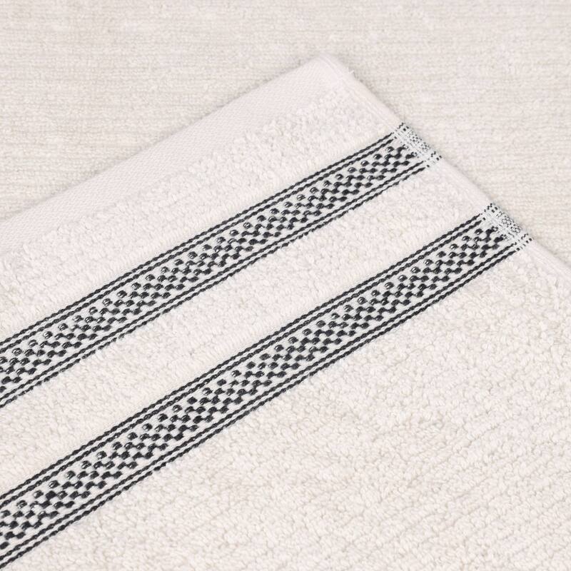 Superior Brea Zero Twist Cotton Ribbed Modern Hand Towel Set of 6