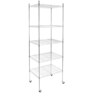 Mount-It! 5 Tier Wire Shelving with Wheels | Kitchen Storage