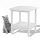 Outdoor Weather Resistant 2 Tier Plastic Side Table - White