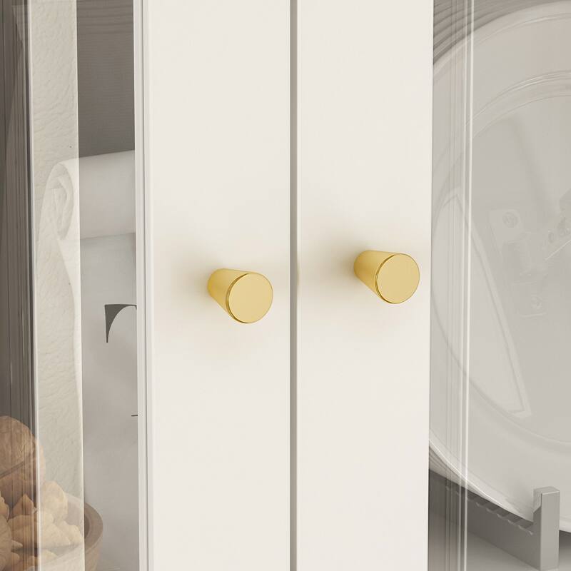 78.7"Cabinet with 4 Glass Door,Storage Cabinet for Pantry, Bathroom - 78.7"H