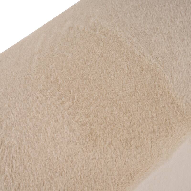 Almond Long Plush Ottoman - Modern Home Footstool & Seating Option