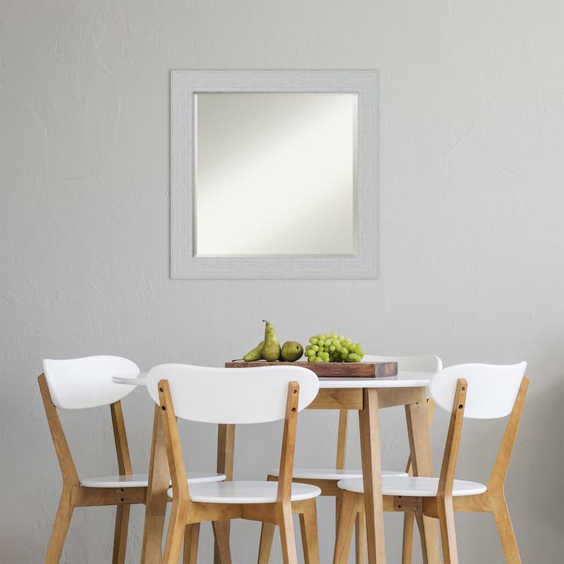 Beveled Wood Wall Mirror - Shiplap White Frame