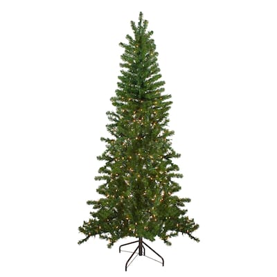 6.5' Pre-Lit Canadian Pine Slim Artificial Christmas Wall Tree