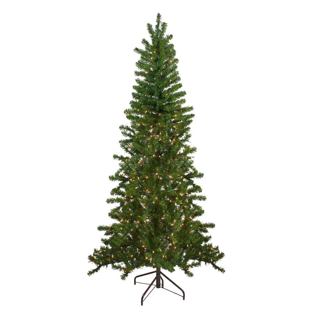 7.5' M Canadian Pine Artificial Christmas Wall Tree - Clear Light - 7.5 Foot